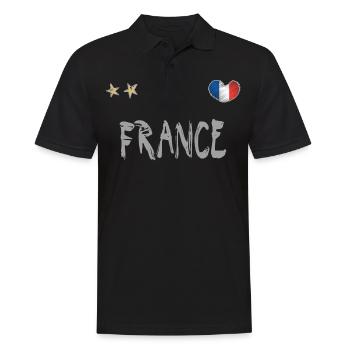 Maillot de football France Drapeau français - Polo Homme - noir - Devant - Kai (181cm)