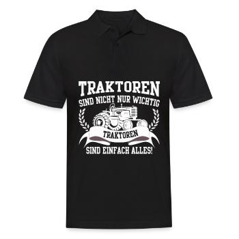 TRAKTOR - Männer Poloshirt - Schwarz - Vorne - Kai (181cm)