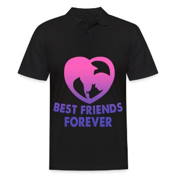 Best Friends Forever Pferd - Männer Poloshirt - Schwarz - Vorne - Kai (181cm)