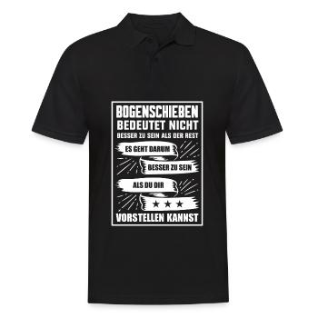 Bogenschießen T-Shirt Pfeil Bogen Armbrust Geschen - Männer Poloshirt - Schwarz - Vorne - Kai (181cm)