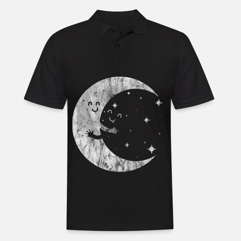 Mond - Männer Poloshirt - Schwarz