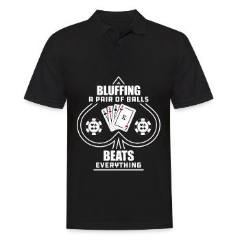 Poker Pokern Kartenspiel Pokerface Geschenk - Männer Poloshirt - Schwarz - Vorne - Kai (181cm)