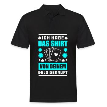 Poker Pokern Kartenspiel Pokerface Geschenk - Männer Poloshirt - Schwarz - Vorne - Kai (181cm)