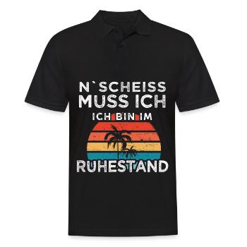 Rentner Ruhestand Opa Rente Geschenk - Männer Poloshirt - Schwarz - Vorne - Kai (181cm)