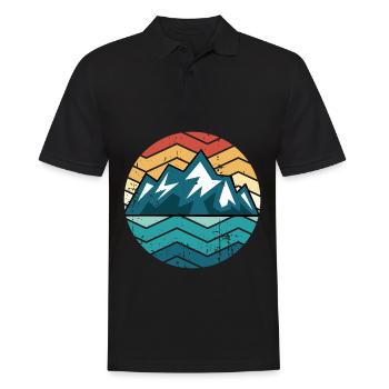 Hiking mountain Sunset Retro Hike Vintage - Men's Polo Shirt - black - Front - Kai (181cm)