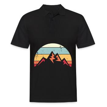 Hiking mountain Sunset Retro Hike Vintage - Men's Polo Shirt - black - Front - Kai (181cm)