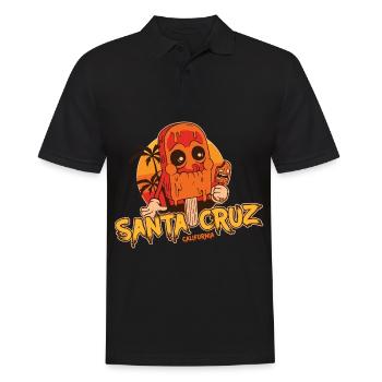 Santa Cruz California vintage retro Surfer Boarder - Men's Polo Shirt - black - Front - Kai (181cm)