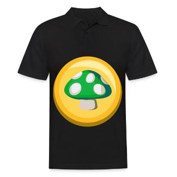 Green Mushroom Sticker Icon - Men's Polo Shirt - black - Front - Kai (181cm)