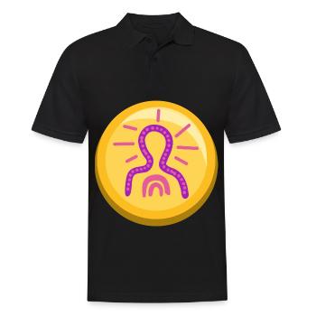 Meditations Sticker Icon Zen - Männer Poloshirt - Schwarz - Vorne - Kai (181cm)