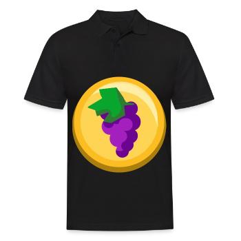 Weintrauben Sticker Frucht Obst Icon - Männer Poloshirt - Schwarz - Vorne - Kai (181cm)