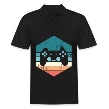 Gaming Sunset Gift for Video Gamer Nerd - Men's Polo Shirt - black - Front - Kai (181cm)