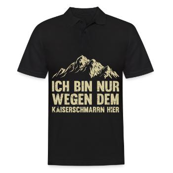 Ich Bin Nur Wegen Dem Kaiserschmarrn Hier - Männer Poloshirt - Schwarz - Vorne - Kai (181cm)