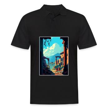 Pompéi Italie Décoration Vintage Voyage Affiche WPA - Polo Homme - noir - Devant - Kai (181cm)