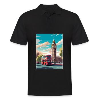 Big Ben Londres Vintage voyage affiche WPA Souvenir - Polo Homme - noir - Devant - Kai (181cm)
