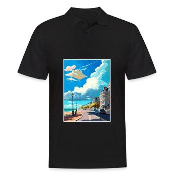 Hove England Vintage Reiseposter WPA Souvenir - Männer Poloshirt - Schwarz - Vorne - Kai (181cm)