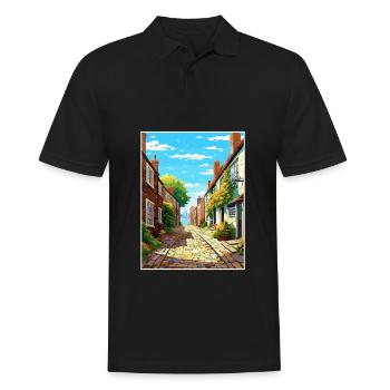 Rye England Vintage Travel Poster WPA Souvenir - Men's Polo Shirt - black - Front - Kai (181cm)