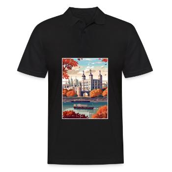 Tour De Londres Vintage Voyage Affiche WPA Souvenir - Polo Homme - noir - Devant - Kai (181cm)