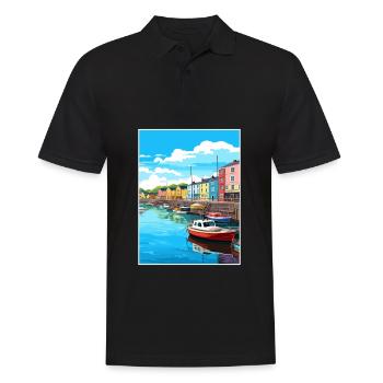 Plymouth Angleterre Vintage voyage affiche Souvenir - Polo Homme - noir - Devant - Kai (181cm)