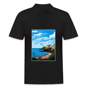 Portloe Cornwall Vintage voyage affiche Souvenir - Polo Homme - noir - Devant - Kai (181cm)