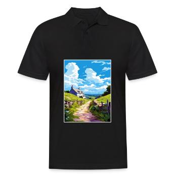 St Neot Cornwall Vintage Reiseposter Souvenir - Männer Poloshirt - Schwarz - Vorne - Kai (181cm)