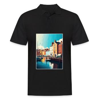 Weymouth, Angleterre, Affiche de voyage vintage, Souvenir - Polo Homme - noir - Devant - Kai (181cm)