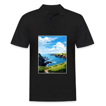 Mullion Cornwall Vintage Reiseposter Souvenir - Männer Poloshirt - Schwarz - Vorne - Kai (181cm)