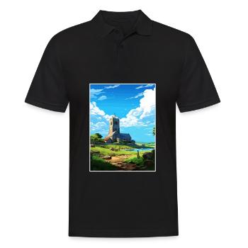 St Just Cornouailles Affiche de voyage vintage souvenir - Polo Homme - noir - Devant - Kai (181cm)