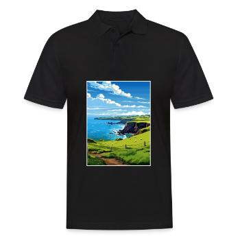 Mullion Cornwall Vintage Reiseposter Souvenir - Männer Poloshirt - Schwarz - Vorne - Kai (181cm)