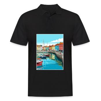 Weymouth England Vintage Reiseposter Souvenir - Männer Poloshirt - Schwarz - Vorne - Kai (181cm)