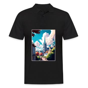 Truro Angleterre Royaume-Uni Vintage voyage affiche Souvenir - Polo Homme - noir - Devant - Kai (181cm)