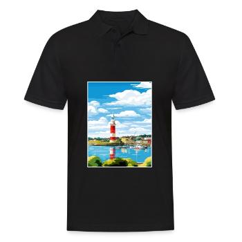 Plymouth Angleterre Vintage voyage affiche Souvenir - Polo Homme - noir - Devant - Kai (181cm)