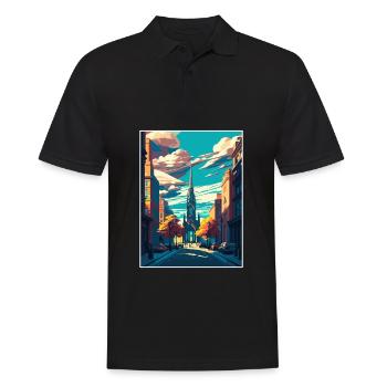 Glasgow Scotland Vintage Travel Poster Souvenir - Men's Polo Shirt - black - Front - Kai (181cm)