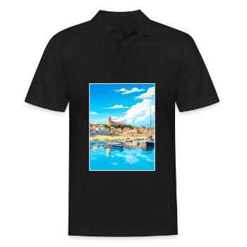 Penzance Cornwall Vintage voyage affiche Souvenir - Polo Homme - noir - Devant - Kai (181cm)