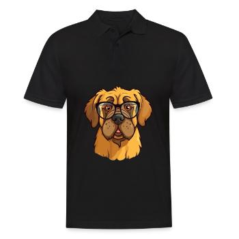 Mastiffs Hunderasse Aquarell Cartoon Kawaii Glas - Männer Poloshirt - Schwarz - Vorne - Kai (181cm)
