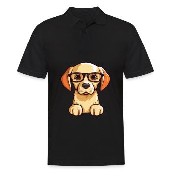 Labrador Retriever Hunderasse Aquarell Karikatur Ka - Männer Poloshirt - Schwarz - Vorne - Kai (181cm)