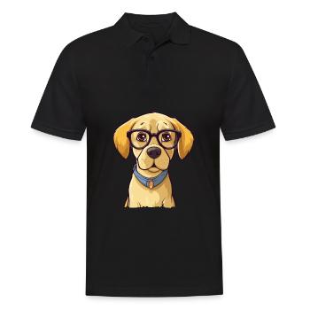 Labrador Retriever Hunderasse Aquarell Karikatur Ka - Männer Poloshirt - Schwarz - Vorne - Kai (181cm)