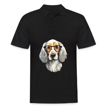 Englischer Setter Hund Rasse Aquarell Karikatur Kawaii - Männer Poloshirt - Schwarz - Vorne - Kai (181cm)