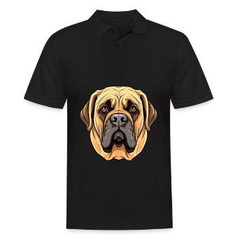 Englische Dogge Hunderasse Aquarell Cartoon Kawai - Männer Poloshirt - Schwarz - Vorne - Kai (181cm)
