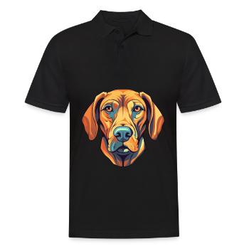 Rhodesian Ridgeback chien race aquarelle dessin animé K - Polo Homme - noir - Devant - Kai (181cm)