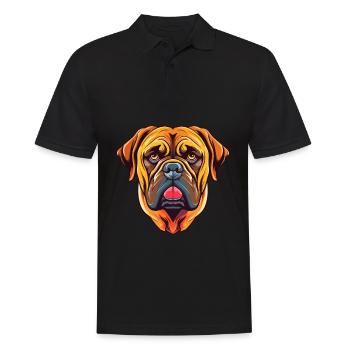 Bullmastiff chien race aquarelle dessin animé Kawaii Co - Polo Homme - noir - Devant - Kai (181cm)