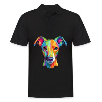 Whippet Hund Rasse Aquarell Karikatur Kawaii Colorf - Männer Poloshirt - Schwarz - Vorne - Kai (181cm)