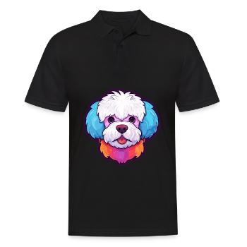 Bichon Frise chien race aquarelle dessin animé Kawaii C - Polo Homme - noir - Devant - Kai (181cm)