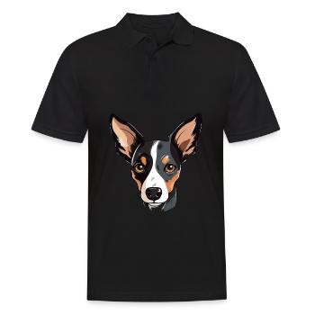 Spielzeug Foxterrier Hunderasse Aquarell Karikatur Kawai - Männer Poloshirt - Schwarz - Vorne - Kai (181cm)