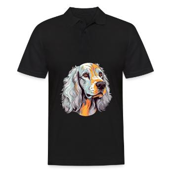 Englischer Setter Hund Rasse Aquarell Karikatur Kawaii - Männer Poloshirt - Schwarz - Vorne - Kai (181cm)