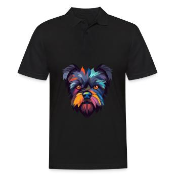 Affenpinscher chien race aquarelle dessin animé kawaii - Polo Homme - noir - Devant - Kai (181cm)