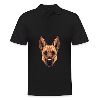 Belgian Malinois Dog Breed Watercolor Cartoon Kawa - Men's Polo Shirt - black - Front - Kai (181cm)