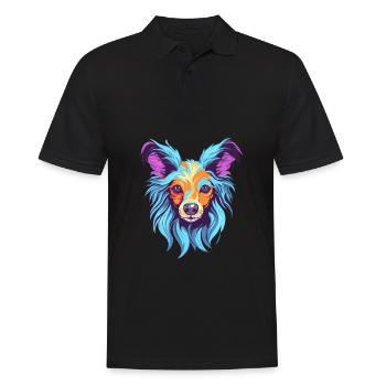 Chinesische Schopfhunderasse Aquarell-Karikatur Kawai - Männer Poloshirt - Schwarz - Vorne - Kai (181cm)