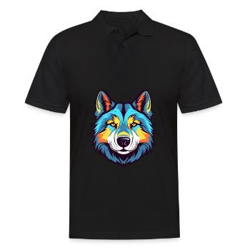 Husky sibérien chien race aquarelle dessin animé Kawaii - Polo Homme - noir - Devant - Kai (181cm)
