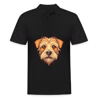Norfolk Terrier Hunderasse Aquarell Karikatur Kawai - Männer Poloshirt - Schwarz - Vorne - Kai (181cm)