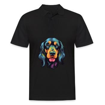Gordon Setter Chien Race Aquarelle Dessin Animé Kawaii - Polo Homme - noir - Devant - Kai (181cm)
